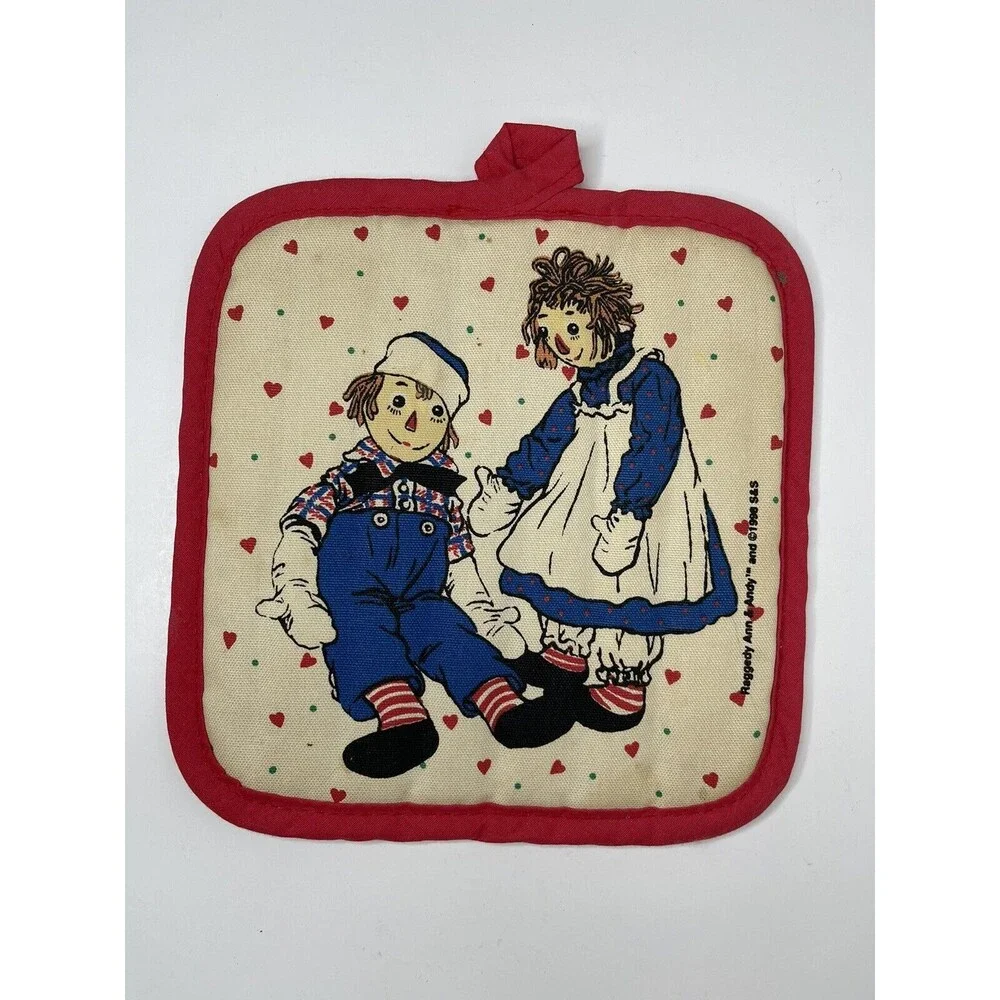 Raggedy Ann & Andy Pot Holder 1998 Vintage 7x7